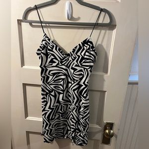 Black and White Patterned Mini Dress